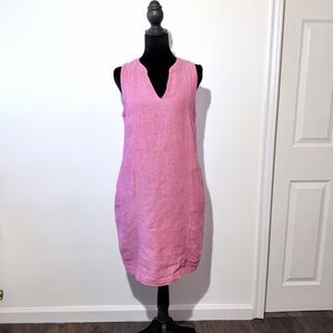 Sigrid Olsen Women's Pink Sleeveless V-Neck Solid Dress Regular Size S